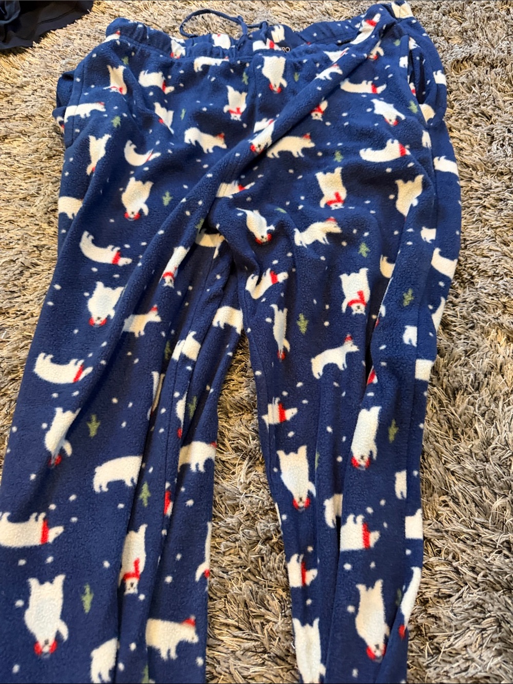 Navy Polar Bear Fleece Lounge Pants